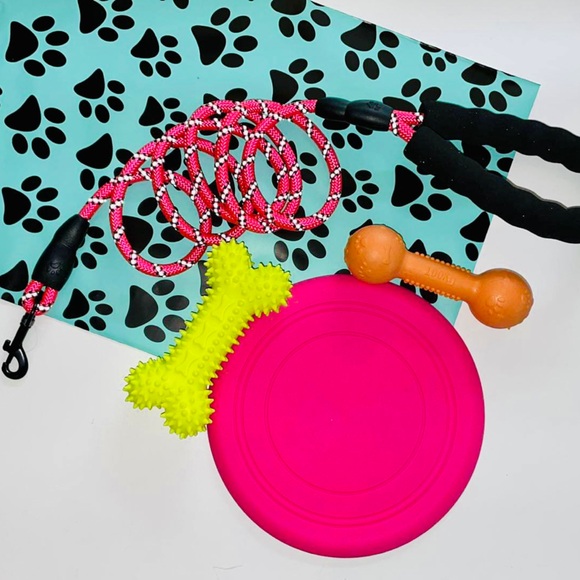 Brand New🐶🐾🦮Dog Pet Paw Pack🐾 1 Rope Leash & 3 colorful durable chew toys - Picture 4 of 5